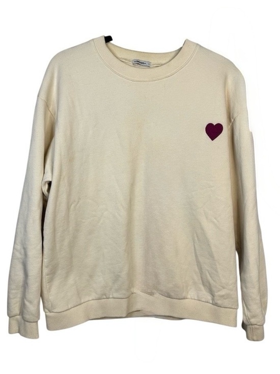 Noon Tops - Noon Sweatshirt Womens S Ivory Pullover Crewneck Purple Heart Lightning
